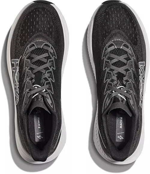 MEN'S HOKA MACH 6 | BLACK / WHITE