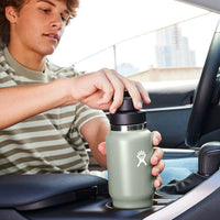 HYDRO FLASK 32 OZ WIDE MOUTH TRAVEL BOTTLE WITH FLEX CHUG CAP | BLACK