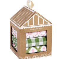 MUDPIE PINK GREENHOUSE TOWEL SET