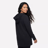 WOMEN'S SKECHERS COZY LUXE RESTFUL HOODIGAN | BLACK