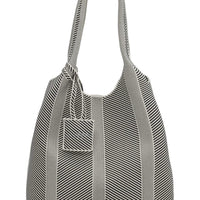 WOMEN'S ILSE JACOBSEN KNITTED BAG | MILK CREME BLACK