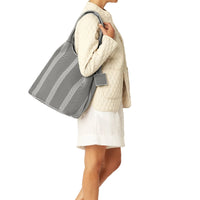 WOMEN'S ILSE JACOBSEN KNITTED BAG | MILK CREME BLACK