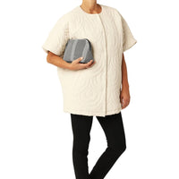 WOMEN'S ILSE JACOBSEN KNITTED MAKE UP BAG | MILK CREME BLACK