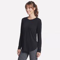 WOMEN'S SKECHERS GO DRI SWIFT LONG SLEEVE TUNIC CREW | BLACK
