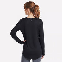 WOMEN'S SKECHERS GO DRI SWIFT LONG SLEEVE TUNIC CREW | BLACK