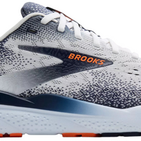 MEN'S BROOKS GHOST 16 | WHITE / PEACOAT / ORANGE
