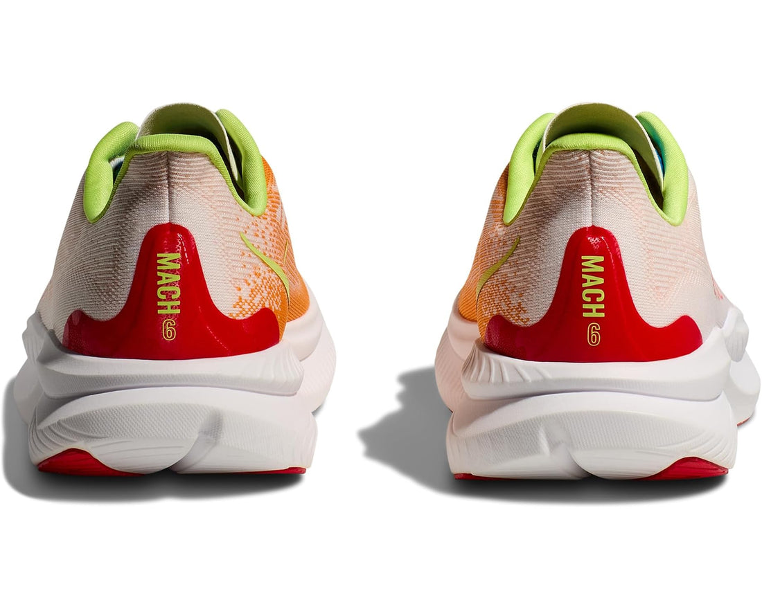 MEN'S HOKA MACH 6 | WHITE / SOLAR FLARE