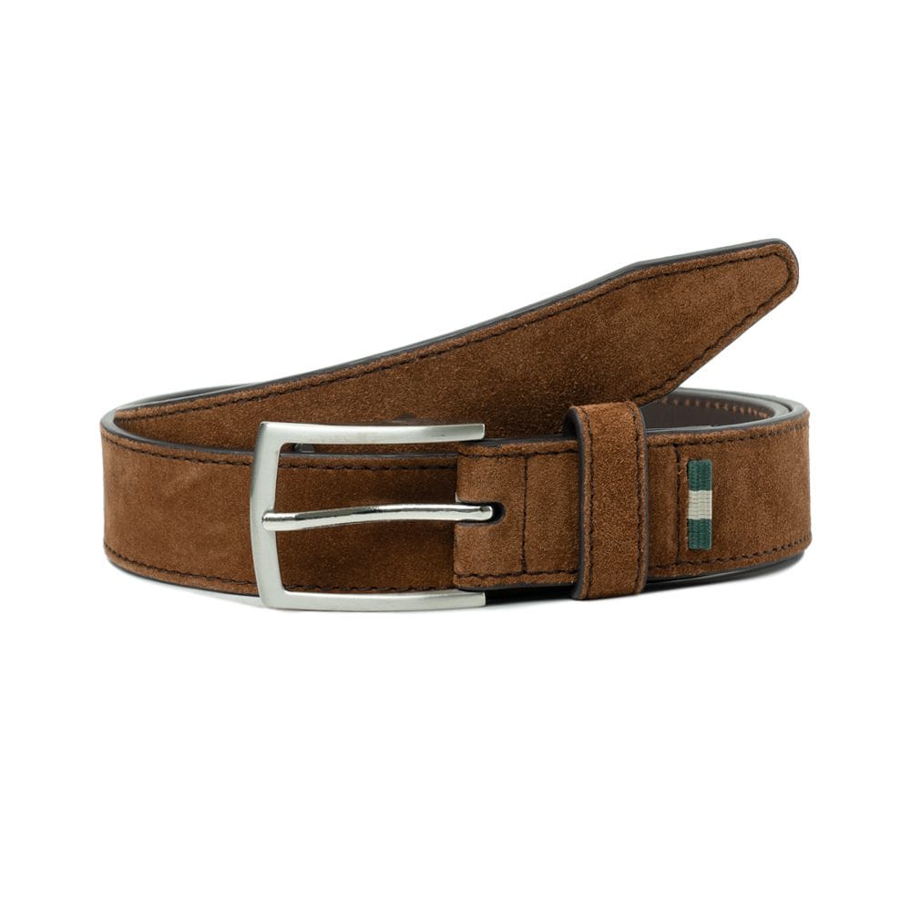 MEN'S MILWAUKEE BOOT CO. VOGEL DRESS BELT | BROWN SUEDE