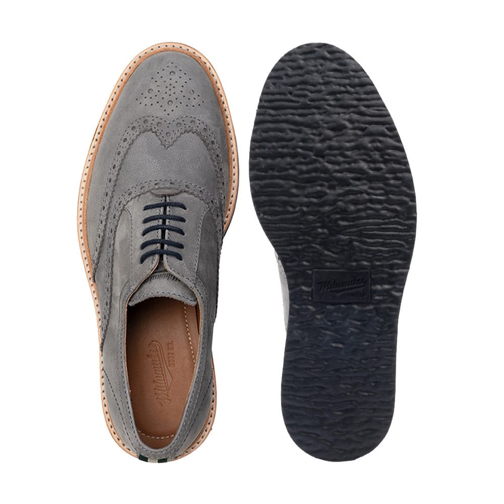 MEN'S MILWAUKEE BOOT CO. BRADLEY WINGTIP OXFORD | GRAY