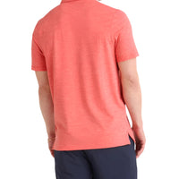 MEN'S SAXX DROPTEMP ALL DAY COOLING UPF PERFORMANCE POLO | CORAL RED HEATHER