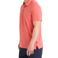 MEN'S SAXX DROPTEMP ALL DAY COOLING UPF PERFORMANCE POLO | CORAL RED HEATHER
