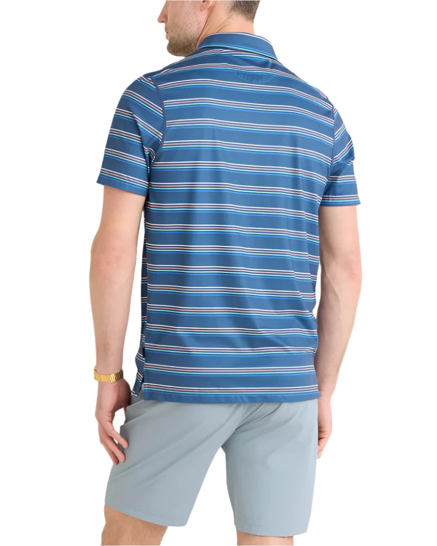 MEN'S SAXX DROPTEMP ALL DAY COOLING UPF PERFORMANCE POLO | MINI RUGBY - DARK DENIM