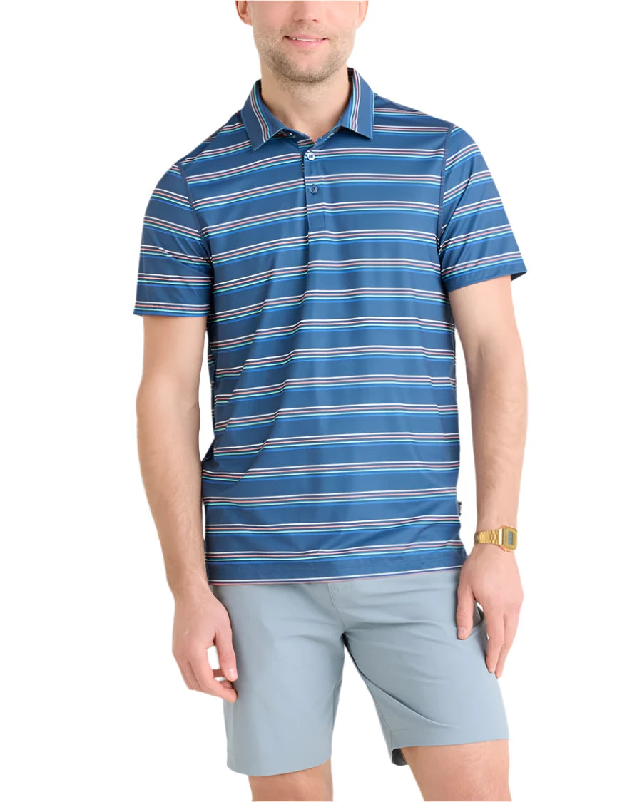 MEN'S SAXX DROPTEMP ALL DAY COOLING UPF PERFORMANCE POLO | MINI RUGBY - DARK DENIM