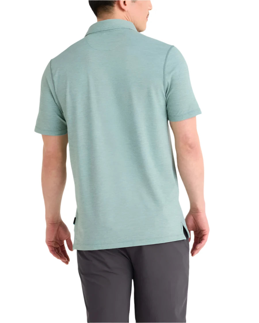 MEN'S SAXX DROPTEMP ALL DAY COOLING UPF PERFORMANCE POLO | SILVER PINE HEATHER