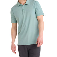 MEN'S SAXX DROPTEMP ALL DAY COOLING UPF PERFORMANCE POLO | SILVER PINE HEATHER