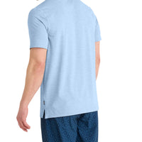 MEN'S SAXX DROPTEMP ® ALL DAY COOLING UPF PERFORMANCE TEE | BEL AIR BLUE HEATHER