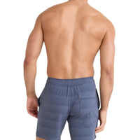 MEN'S SAXX OH BOUY 2N1 STRETCH SWIM VOLLEY 7" WITH LINER | DARK INK / DEEP NAVY STRIPE