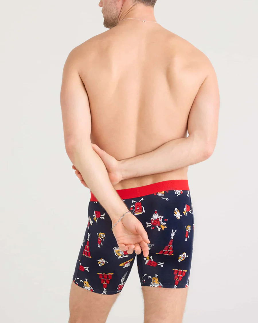 MEN'S SAXX VIBE XTRA SOFT COMFORT BOXER BRIEF 6" | PARTY FOUL - DARK INK