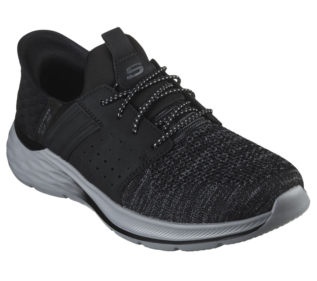 MEN'S SKECHERS SLIP-INS RELAXED FIT: GARNER - NEWICK | BLACK