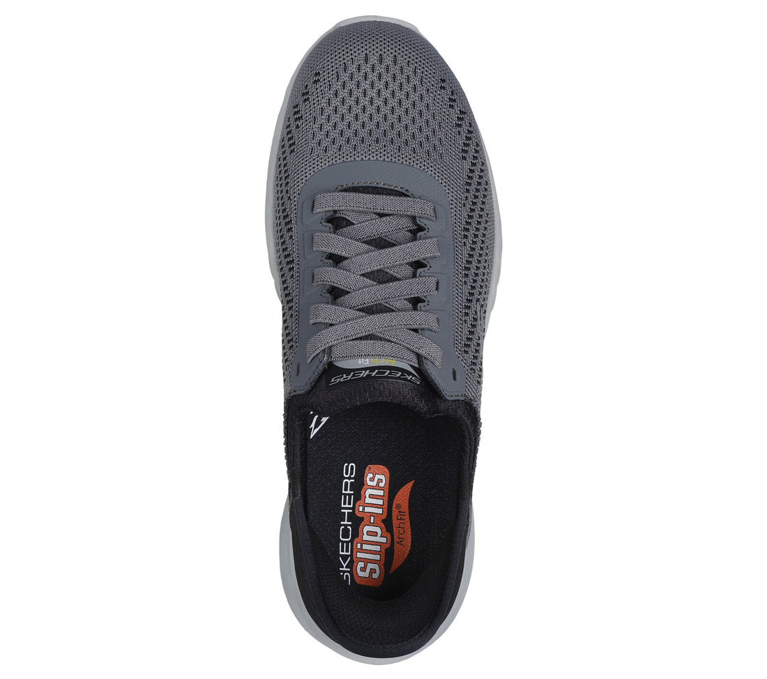 MEN'S SKECHERS SLIP-INS RELAXED FIT: ARCH FIT ORVAN - DREX | GRAY / BLACK