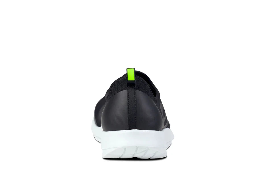 MENS OOFOS OOMG SPORT SLIP-ON RECOVERY SHOE | WHITE / BLACK
