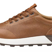 MEN'S JOHNSTON & MURPHY KINNON PERFORATED JOGGER | DARK TAN