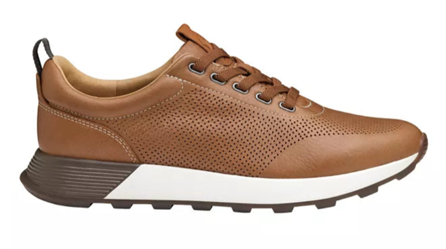 MEN'S JOHNSTON & MURPHY KINNON PERFORATED JOGGER | DARK TAN