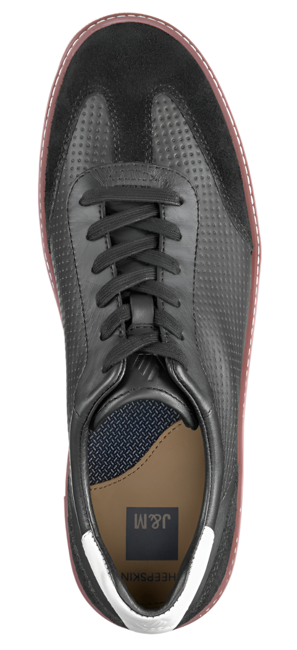 MEN'S JOHNSTON & MURPHY MCGUFFEY T-TOE | BLACK FULL GRAIN / SUEDE