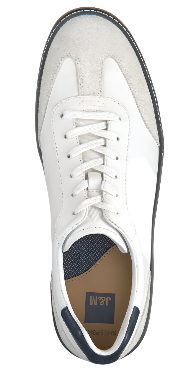 MEN'S JOHNSTON & MURPHY MCGUFFEY T-TOE | WHITE FULL GRAIN / SUEDE