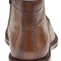 MEN'S JOHNSTON & MURPHY XC FLEX RALEIGH CAP TOE ZIP BOOT | DARK TAN FULL GRAIN