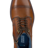 MEN'S JOHNSTON & MURPHY XC FLEX RALEIGH CAP TOE ZIP BOOT | DARK TAN FULL GRAIN