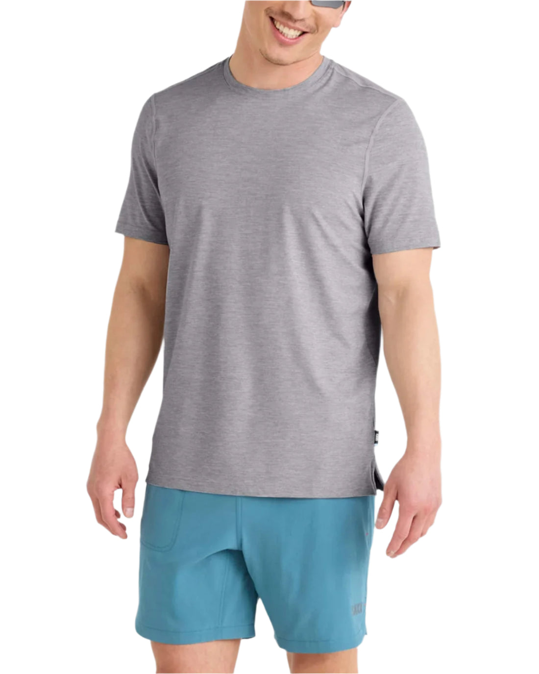 MEN'S SAXX DROPTEMP ® ALL DAY COOLING UPF PERFORMANCE TEE | TRADEWINDS HEATHER