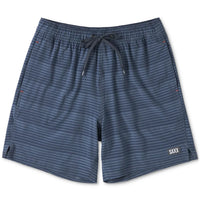 MEN'S SAXX OH BOUY 2N1 STRETCH SWIM VOLLEY 7" WITH LINER | DARK INK / DEEP NAVY STRIPE