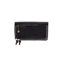 HOBO LUMEN CONTINENTAL WALLET CLOUD LEATHER | BLACK