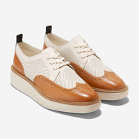 WOMEN'S COLE HAAN ØRIGINAL GRAND PLATFORM WINGTIP OXFORD | PECAN / IVORY