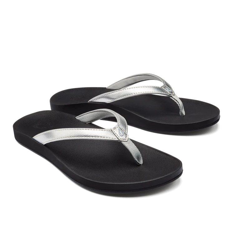 WOMEN'S OLUKAI PUAWE | SILVER / BLACK