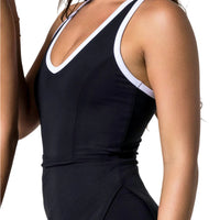 WOMEN'S PB5-STAR SIDE SPLIT COURT DRESS | BLACK / WHITE