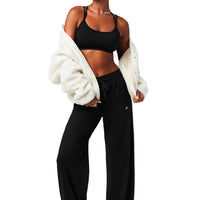 WOMEN'S FABLETICS CLOUD JERSEY WIDE LEG PANT | BLACK