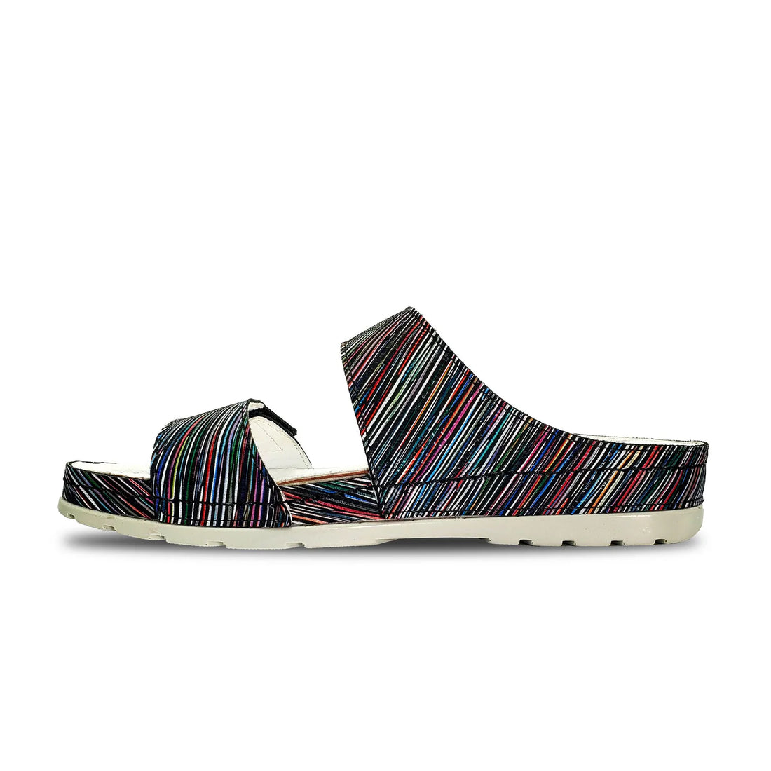 WOMEN'S REVERE PALMA SANDAL | BLACK STRIPE