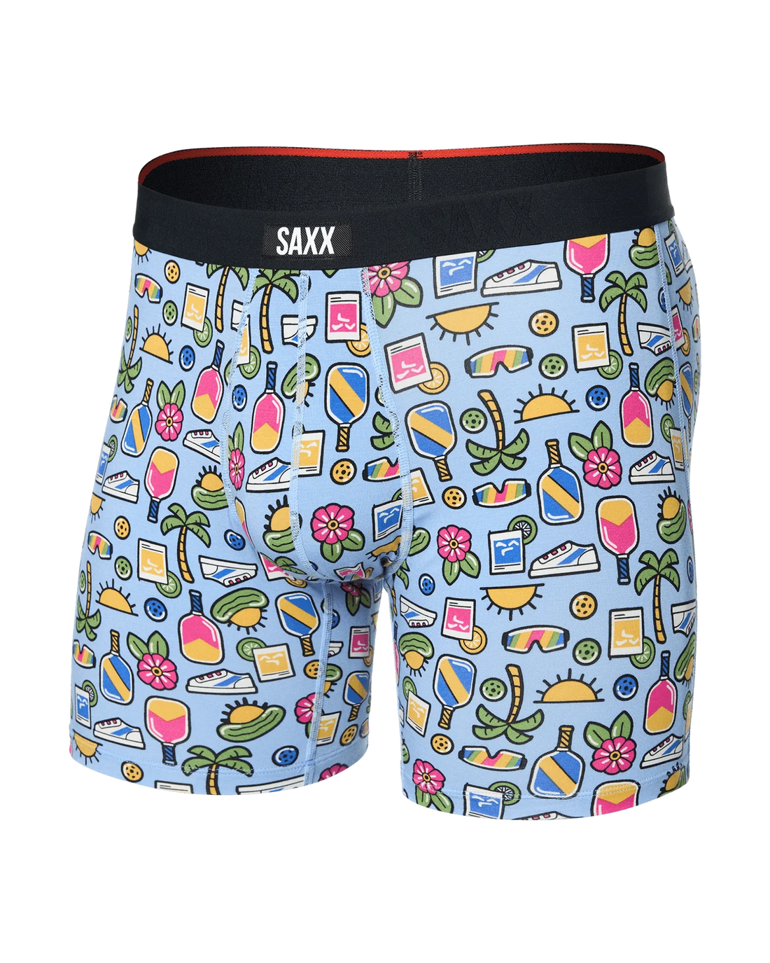 MEN'S SAXX VIBE XTRA SOFT COMFORT BOXER BRIEF 6" | PICKLEBALL PARADISE - BLUE