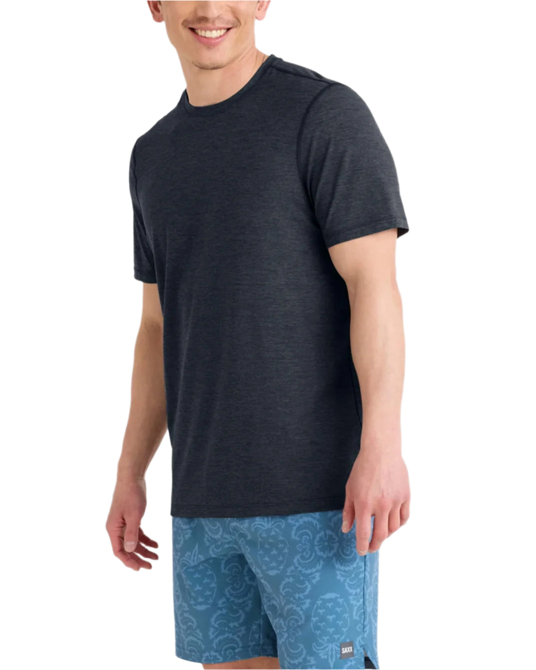 MEN'S SAXX DROPTEMP ® ALL DAY COOLING UPF PERFORMANCE TEE | TURBULENCE HEATHER