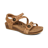 WOMEN'S AETREX JILLIAN BRAIDED QUARTER STRAP SANDAL | CORK