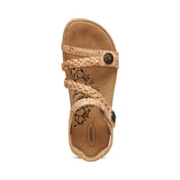 WOMEN'S AETREX JILLIAN BRAIDED QUARTER STRAP SANDAL | CORK