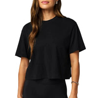 WOMEN'S FABLETICS 100% COTTON BOXY TEE | BLACK