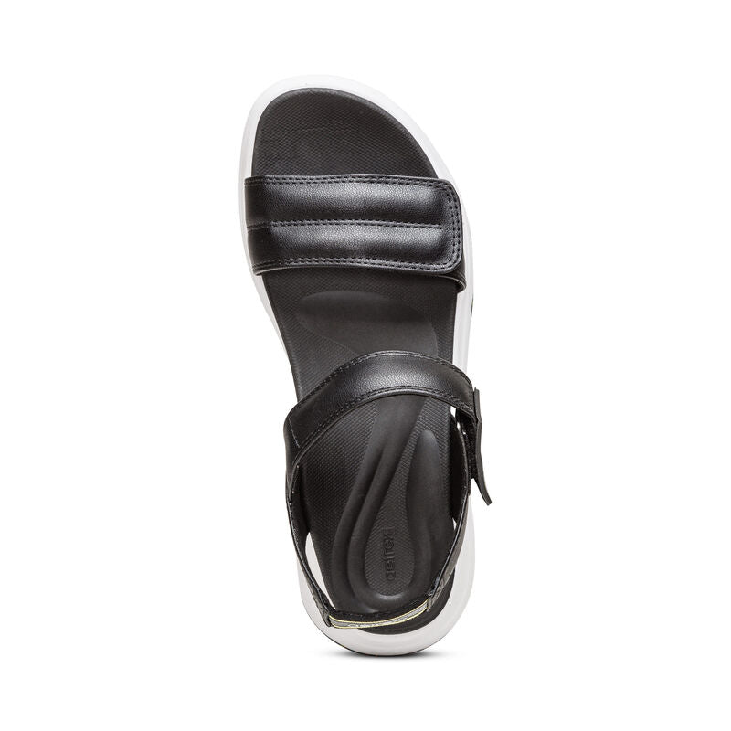 WOMEN'S AETREX WHIT SPORT SANDAL | BLACK