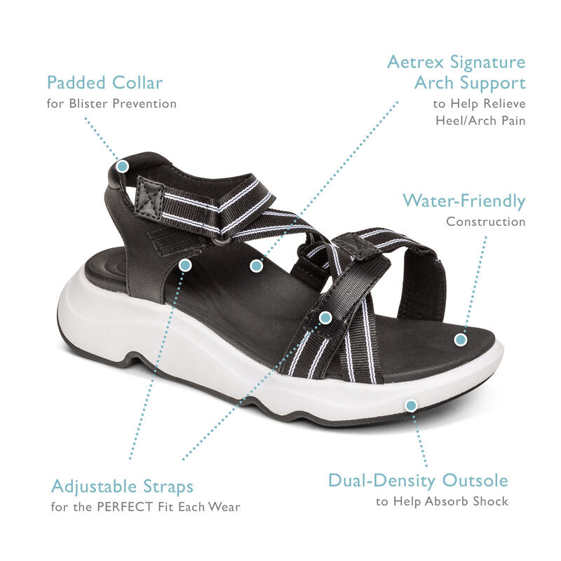 WOMEN'S AETREX MARZ ADJUSTABLE SPORT SANDAL | TAUPE