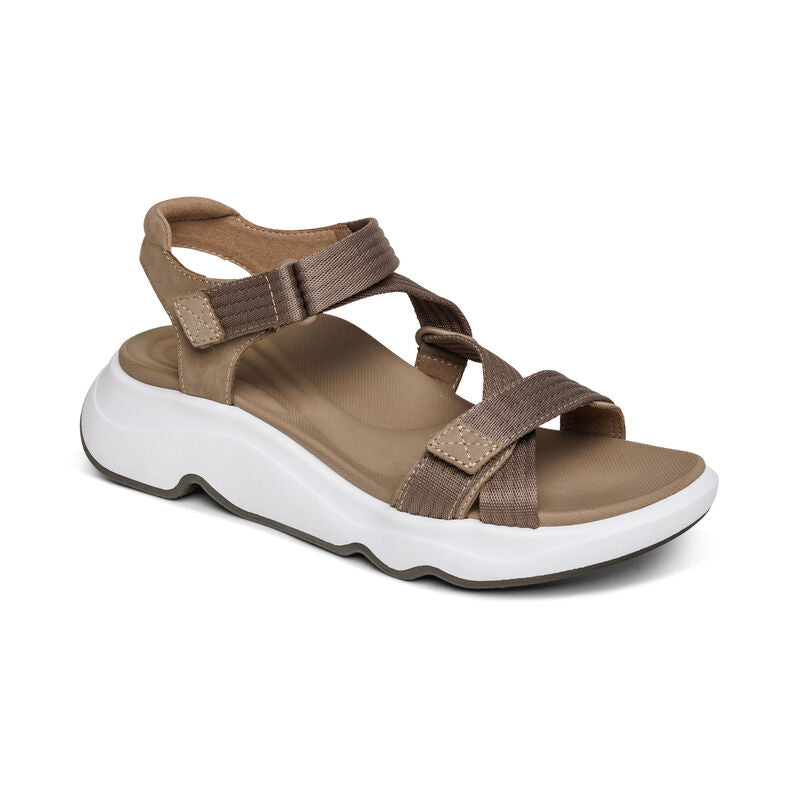 WOMEN'S AETREX MARZ ADJUSTABLE SPORT SANDAL | TAUPE