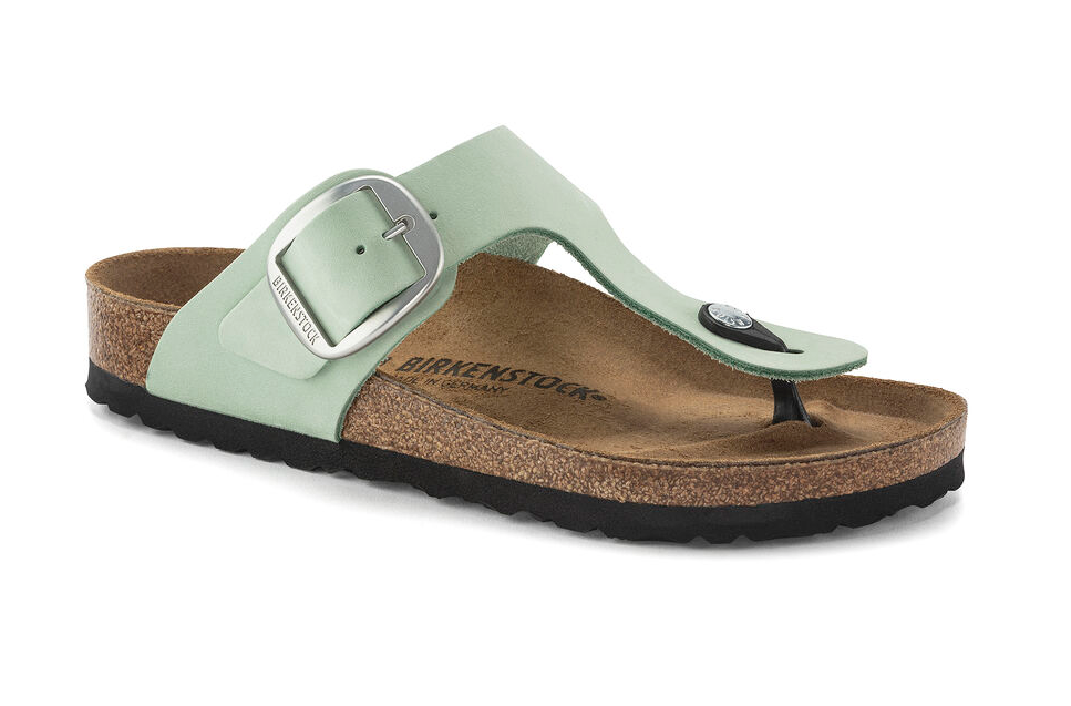 WOMEN'S BIRKENSTOCK GIZEH BIG BUCKLE SANDAL | MATCHA NUBUCK LEATHER