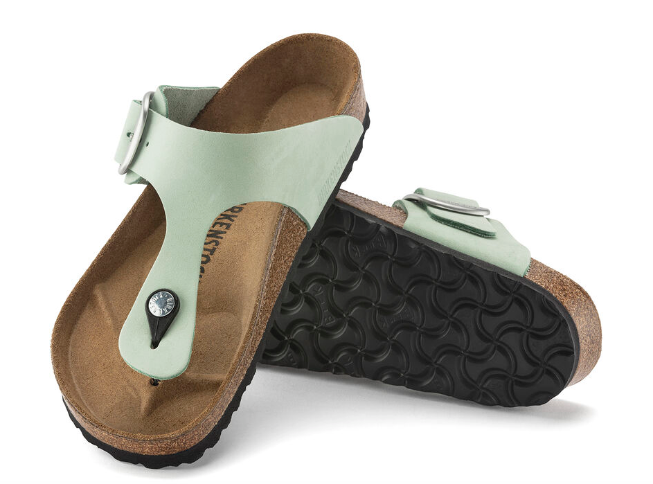 WOMEN'S BIRKENSTOCK GIZEH BIG BUCKLE SANDAL | MATCHA NUBUCK LEATHER