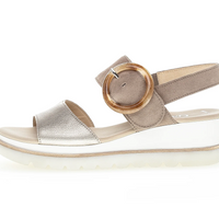 WOMEN'S GABOR 44.645.62 SLINGBACK PLATFORM SANDAL | GOLD TITANIUM METALLIC SHEEN / BEIGE